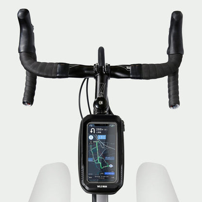 Sac de cadre VTT étanche WILD MAN XT2S 1L en coque rigide EVA pour vélo et téléphone (noir)