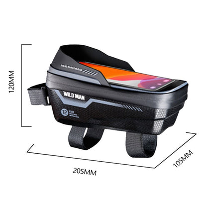 WILD MAN ES12 1L Sac de cadre de vélo de montagne Sacoche de selle de téléphone étanche, Couleur: Gris