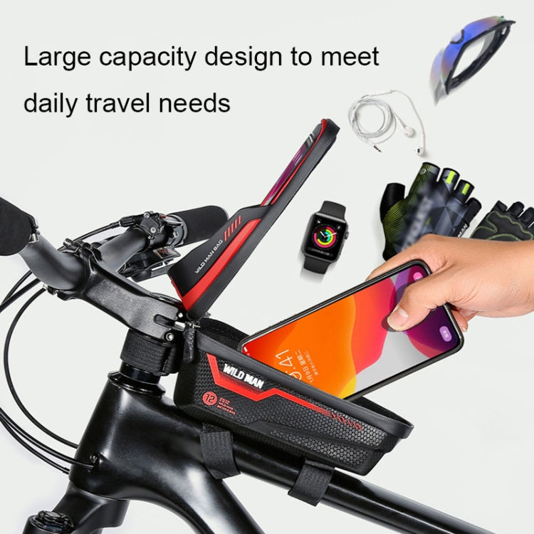 WILD MAN ES12 1L Sac de cadre de vélo de montagne Sacoche de selle de téléphone étanche, Couleur: Gris