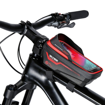 WILD MAN ES12 1L Sac de cadre de vélo de montagne Sacoche de selle de téléphone étanche, Couleur: Gris