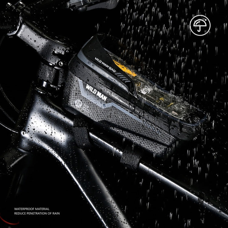 WILD MAN ES12 1L Sac de cadre de vélo de montagne Sacoche de selle de téléphone étanche, Couleur: Gris