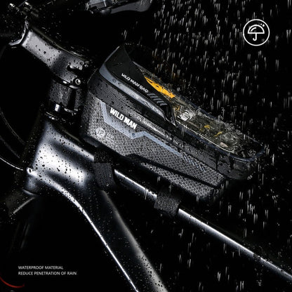 WILD MAN ES12 1L Sac de cadre de vélo de montagne Sacoche de selle de téléphone étanche, Couleur: Gris