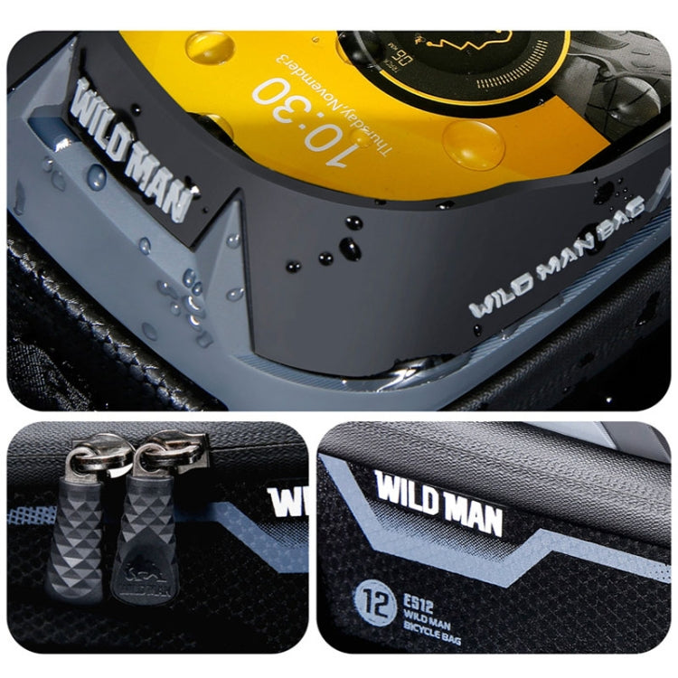 WILD MAN ES12 1L Sac de cadre de vélo de montagne Sacoche de selle de téléphone étanche, Couleur: Gris