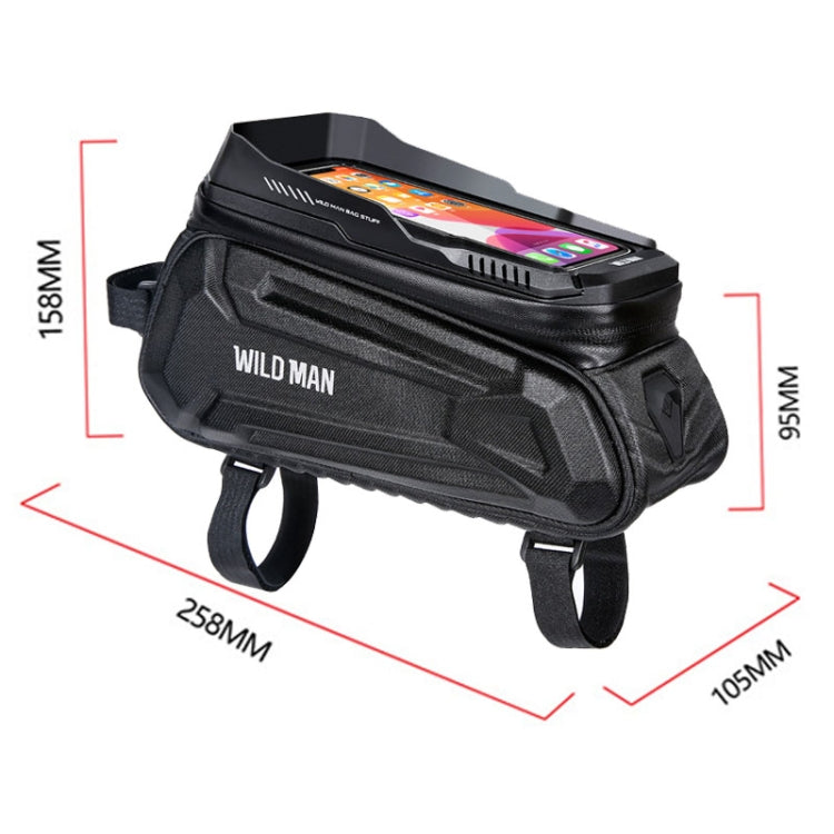 WILD MAN XT5 1.2L EVA Sacoche de Cadre Avant de Vélo Rigide Étanche pour Téléphone à Écran Tactile (Motif Solaire)