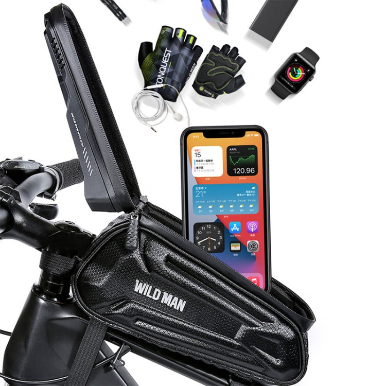 WILD MAN XT5 1.2L EVA Sacoche de Cadre Avant de Vélo Rigide Étanche pour Téléphone à Écran Tactile (Motif Solaire)
