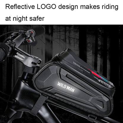 WILD MAN XT5 1.2L EVA Sacoche de Cadre Avant de Vélo Rigide Étanche pour Téléphone à Écran Tactile (Motif Solaire)