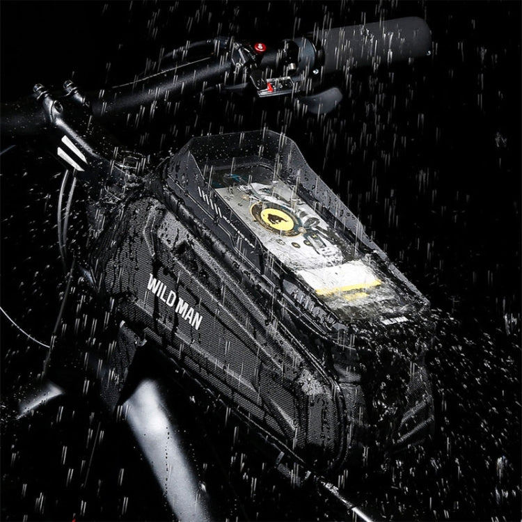 WILD MAN XT5 1.2L EVA Sacoche de Cadre Avant de Vélo Rigide Étanche pour Téléphone à Écran Tactile (Motif Solaire)