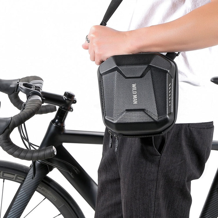 WILD MAN E18 2L EVA Sacoche de guidon rigide et étanche pour vélo, multifonctionnelle, à dégagement rapide (noir)