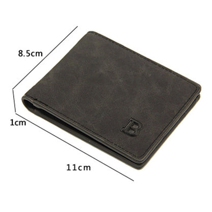 MenBense Men Short Wallet Retro Frosted Multi Card Wallet(Brown)