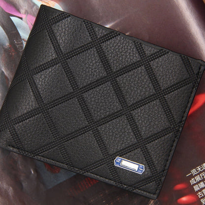 MenBense Men Wallet Casual Coin Purse Large Capacity Money Clip, Style: 555-7 (Black)