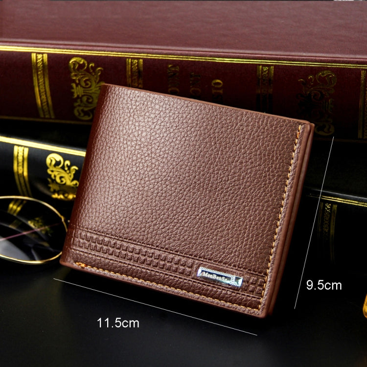 MenBense Men Wallet Casual Coin Purse Large Capacity Money Clip, Style: 555-2 (Dark Coffee)