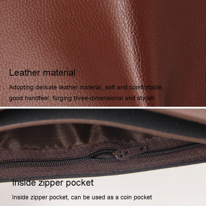 MenBense Men Wallet Casual Coin Purse Large Capacity Money Clip, Style: 555-1 (Dark Coffee)