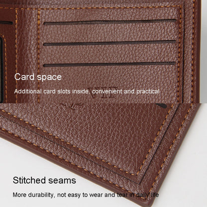 MenBense Men Wallet Casual Coin Purse Large Capacity Money Clip, Style: 555-2 (Dark Coffee)
