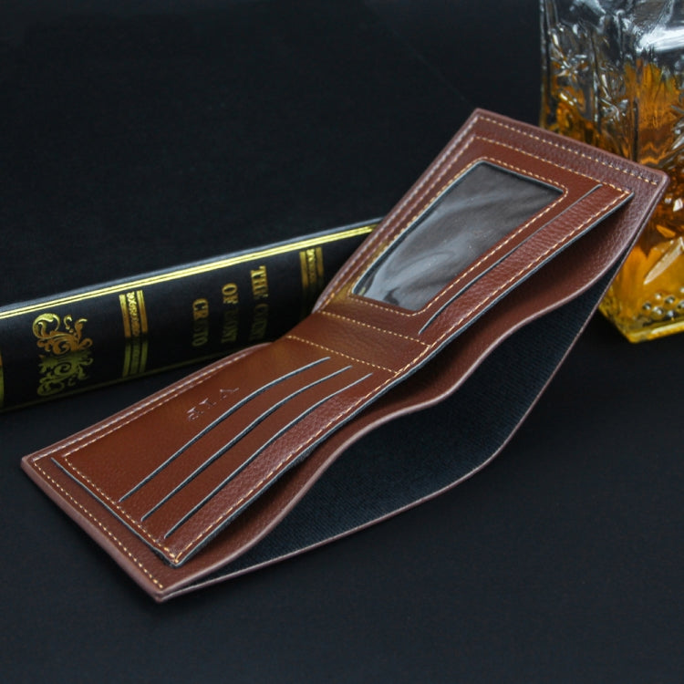 MenBense Men Wallet Casual Coin Purse Large Capacity Money Clip, Style: 555-7 (Dark Coffee)