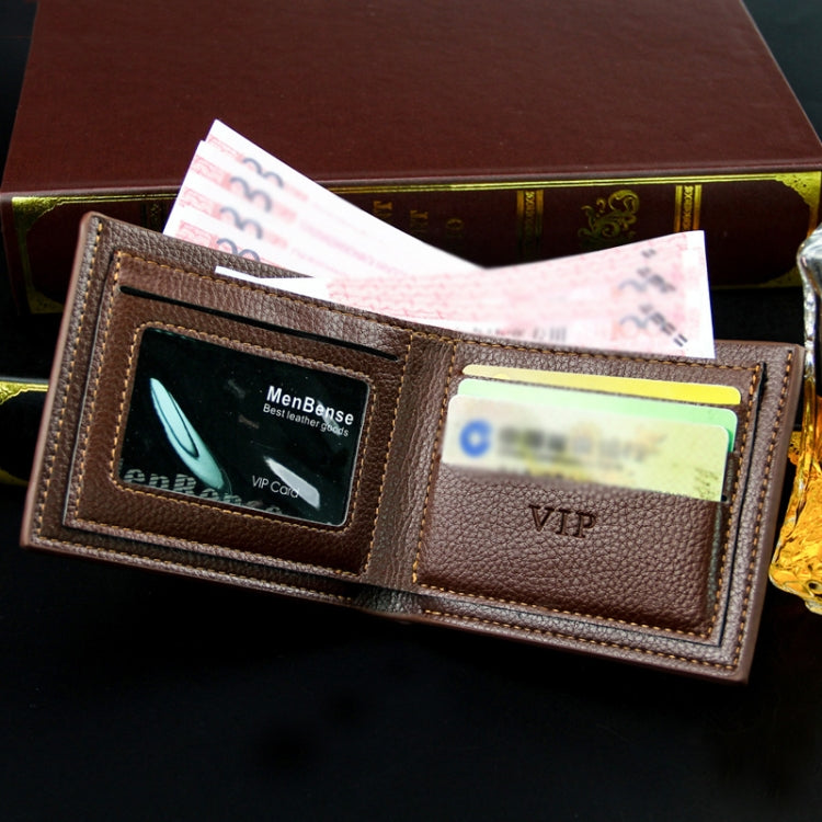 MenBense Men Wallet Casual Coin Purse Large Capacity Money Clip, Style: 555-2 (Dark Coffee)