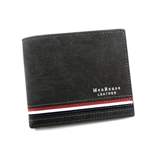 MenBense Portefeuille Court pour Hommes Portefeuille Personnalisé Portefeuille de Monnaie Pochette Givrée Pince à Billets (Noir)