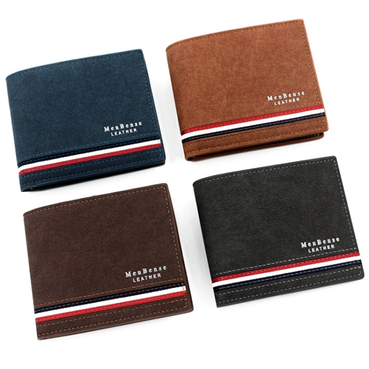 MenBense Men Short Wallet Personalized Coin Purse Frosted Clutch Money Clip(Black)