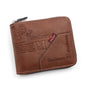 MenBense Men Short Zipper Wallet Coin Purse Large Capacity Multi-Card Money Clip(Light Coffee)