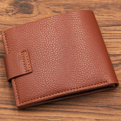 MenBense Men Short Magnetic Clasp Wallet Multi-Card Coin Purse(Light Coffee)