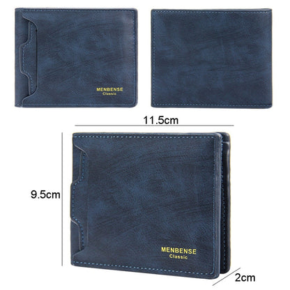 Menbense Men Short Wallet Casual Multi-Card Coin Purse(Light Brown)