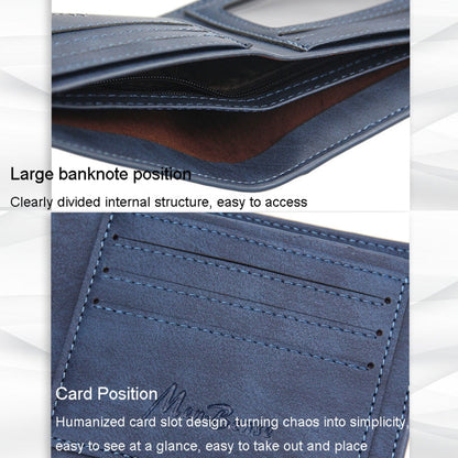 Menbense Men Short Wallet Casual Multi-Card Coin Purse(Light Brown)