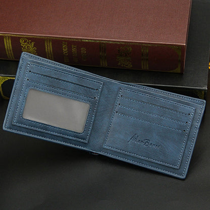 Menbense Men Short Wallet Casual Multi-Card Coin Purse(Light Brown)