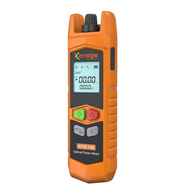Komshine Compteur de puissance optique haute précision Mini testeur d'atténuation de lumière à fibre optique avec LED, Spécification: A-L/-70dBM à +6DBM