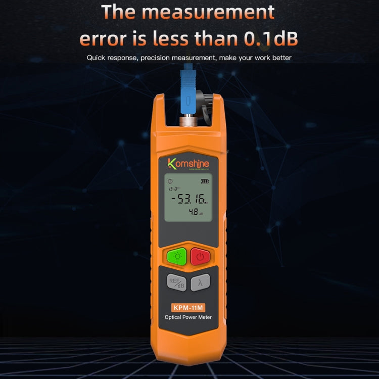 Komshine Compteur de puissance optique haute précision Mini testeur d'atténuation de lumière à fibre optique avec LED, Spécification: A-L/-70dBM à +6DBM