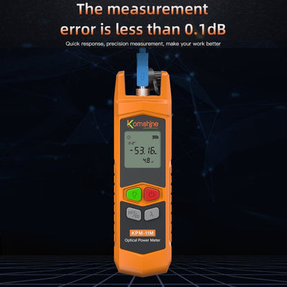 Komshine Compteur de puissance optique haute précision Mini testeur d'atténuation de lumière à fibre optique avec LED, Spécification: A-L/-70dBM à +6DBM