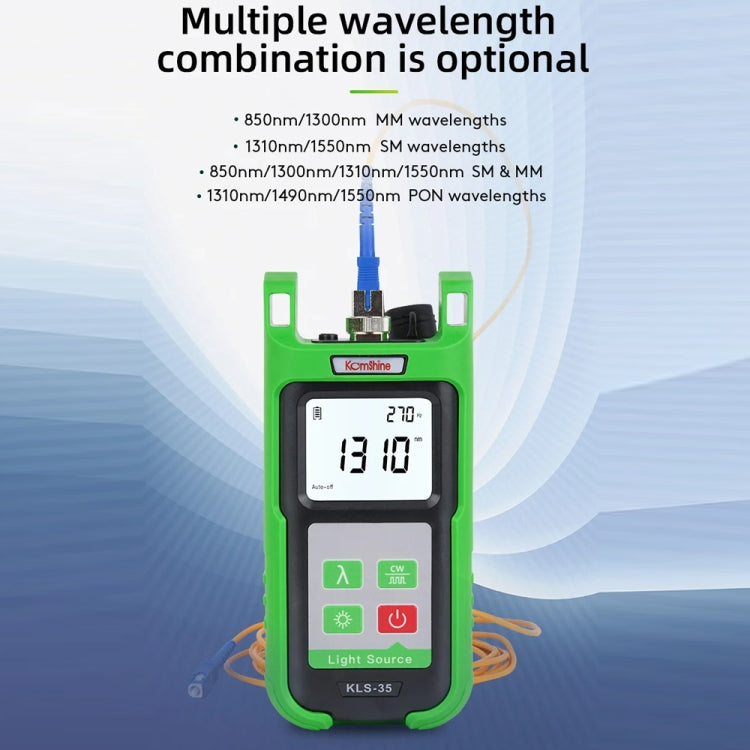 Komshine Handheld Laser Light Source Fiber Tester with LED Backlight, Model: KLS-35-PON