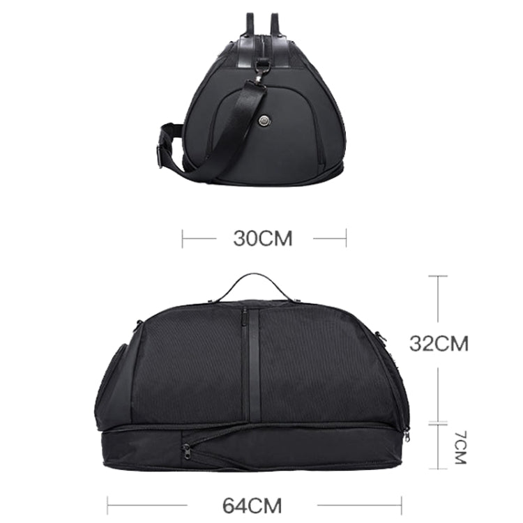 Sac de voyage portable grande capacité BANGE BG-77178 pour hommes/femmes, sac de sport sec et humide (noir)