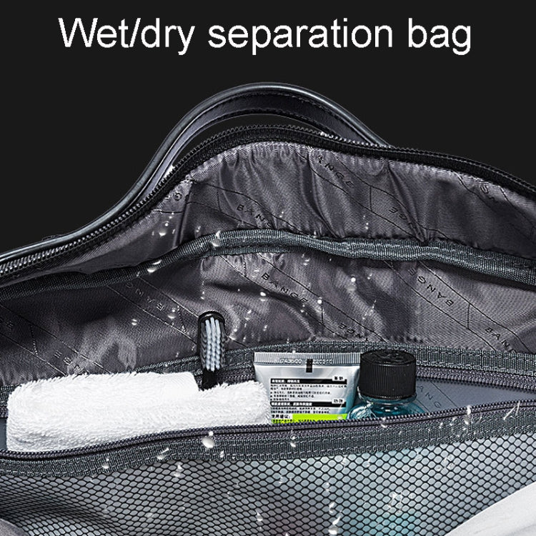 Sac de voyage portable grande capacité BANGE BG-77178 pour hommes/femmes, sac de sport sec et humide (noir)