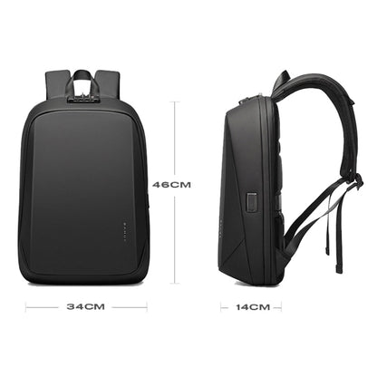 BANGE BG-7251 Mens Business Double-Shoulder Laptop Bag Large Capacity Waterproof Backpack(Black)
