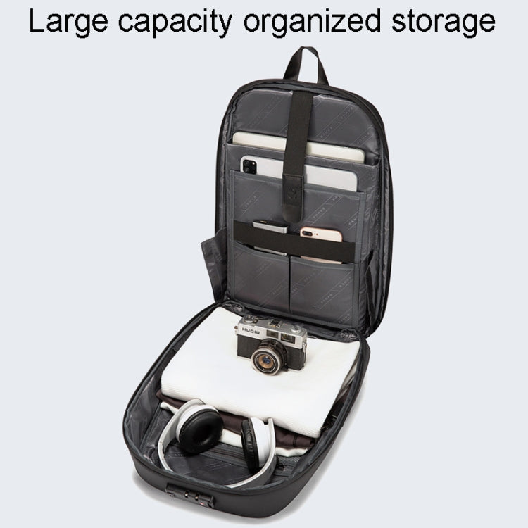 BANGE BG-7251 Mens Business Double-Shoulder Laptop Bag Large Capacity Waterproof Backpack(Black)
