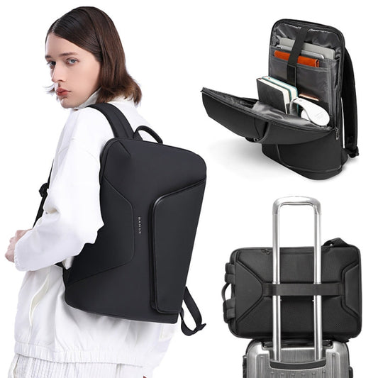 BANGE BG-2913 Mens Double-Shoulder Travel Outdoor Backpack Business Commuting Casual Laptop Bag(Black)