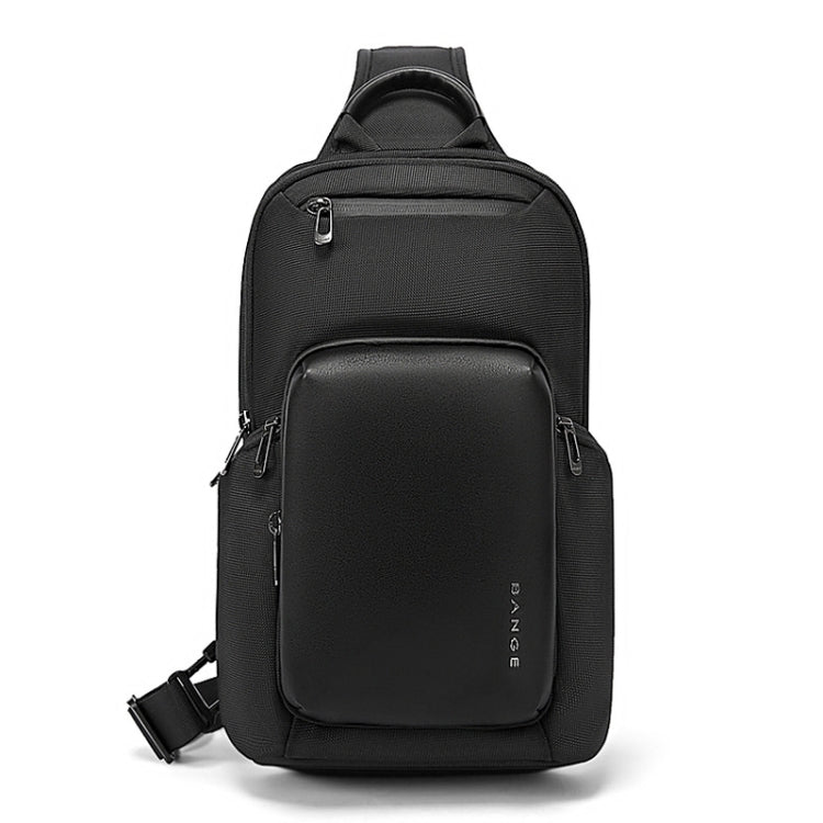 BANGE BG-7718 Sac de Poitrine pour Homme Grande Capacité Sac à Bandoulière Sport Décontracté (Noir)