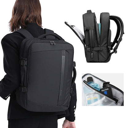BANGE BG-2892 Mens Business Double-Shoulder Backpack Large Capacity Traveling Computer Bag(Black)