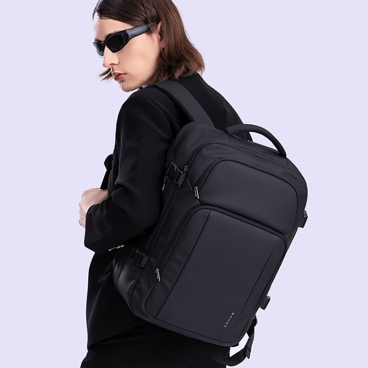 BANGE BG-7690 Sac à dos business double épaule pour homme, grande capacité, étanche, sac d'ordinateur de voyage (noir)