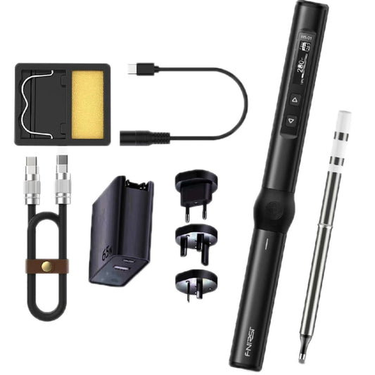 FNIRSI 9pcs/ Set Mini Station de Soudage Écran Numérique Température Constante Fer à Souder Intelligent, Couleur : Noir BC2 avec Alimentation