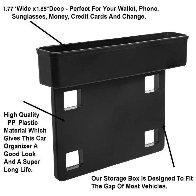 SHUNWEI SD-1513 Boîte de rangement pour siège de voiture, support de téléphone portable, fournitures de rangement pour voiture (noir)