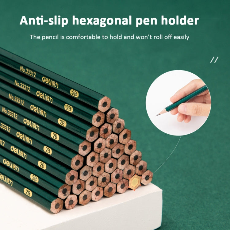 Deli 10pcs /Pack Hexagonal Pencil for Primary School Students, Spec: 2B
