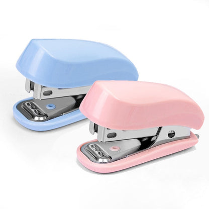 Deli Agrafeuse Macaron Couleur + 640 Agrafes Mini Agrafeuse de Bureau Papeterie (Rose)