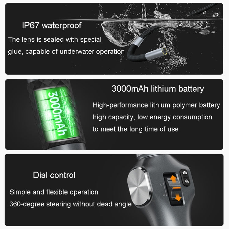 TESLONG TD500 8.5mm Lens HD 5 Inch Large Screen 360 Degree Dual Steering Borescope Industrial Components Overhaul