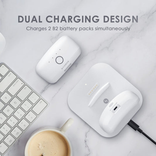 BOBOVR Twin Charger Station Magnetic Charging Dock for Quest 3 Head Strap B2 Battery Pack