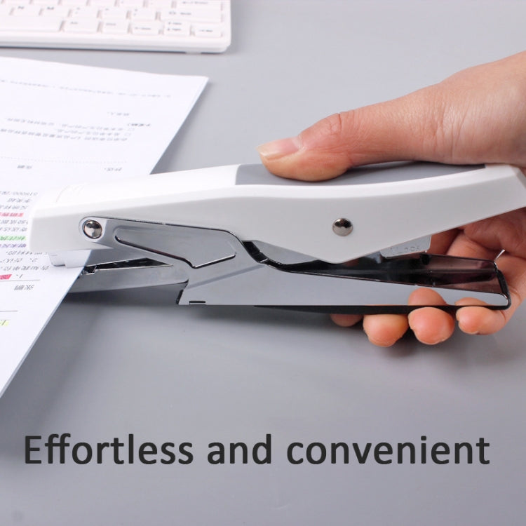 Deli  Labor-saving Stapler NO.12 Handheld Stapler Papers Stapling Machine, Spec: 0329 White