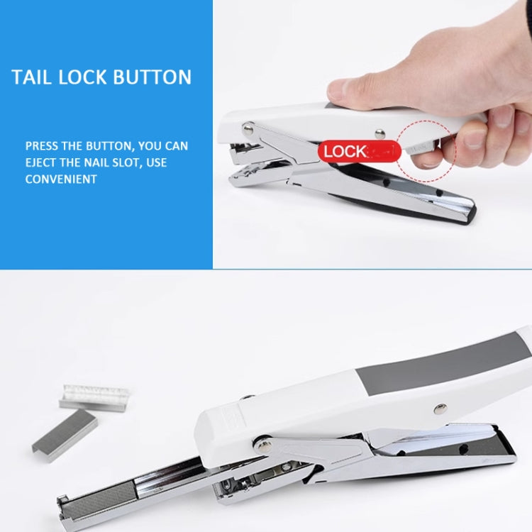 Deli  Labor-saving Stapler NO.12 Handheld Stapler Papers Stapling Machine, Spec: 0329 White With 1000 Staples