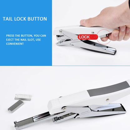 Deli  Labor-saving Stapler NO.12 Handheld Stapler Papers Stapling Machine, Spec: 0329 White With 1000 Staples