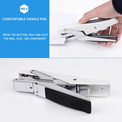 Deli  Labor-saving Stapler NO.12 Handheld Stapler Papers Stapling Machine, Spec: 0329 White With 1000 Staples