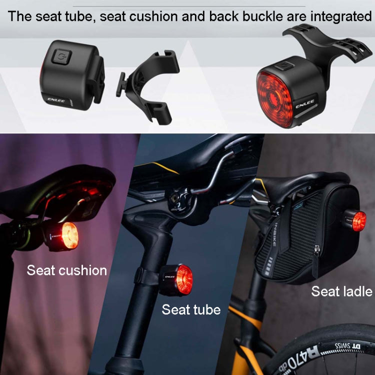ENLEE EN09 Feu arrière de vélo Lumière d'avertissement lumineuse pour la conduite de nuit Feux de moto de route, Modèle : Modèle intelligent