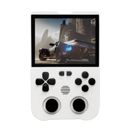 Console de jeu portable AMPOWN XU10, écran IPS de 3,5 pouces, système Linux, vidéo arcade portable 64G (Blanc)
